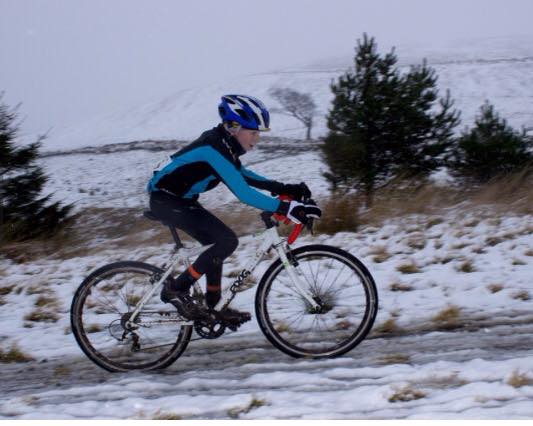 Harry love's his cyclocross riding, whatever the weather.