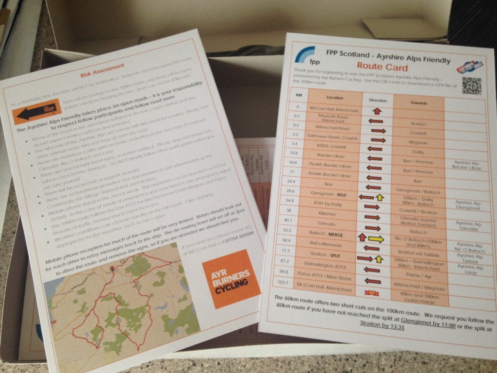Complete with QR codes to the GPX trace, route cards are ready for all riders at sign on